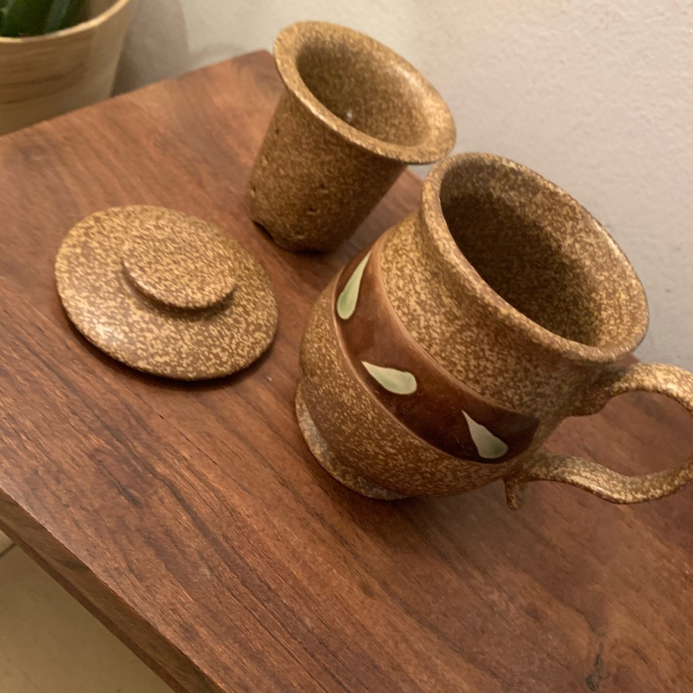 Stoneware Tea Mug with Filter and Lid